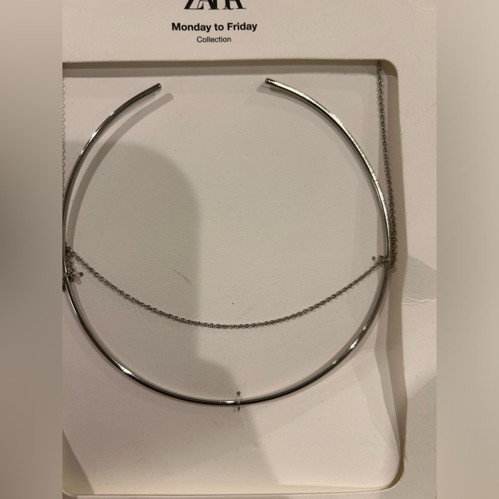 ZARA Silver Rigid Chocker and Necklace NEW